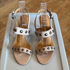 Brand New Elegant Beige Studded Women's Coach Sandal size 8